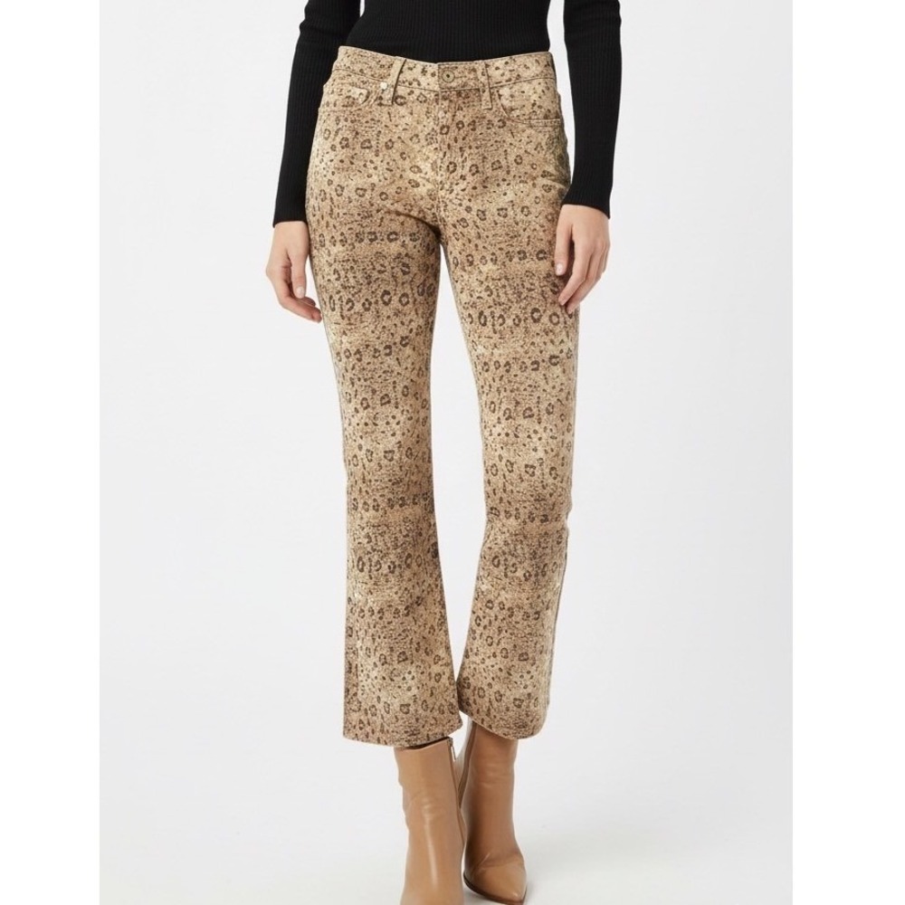 Frame Jeans Snakeskin Beige Le Crop Mini Boot Denim 25 Stretch